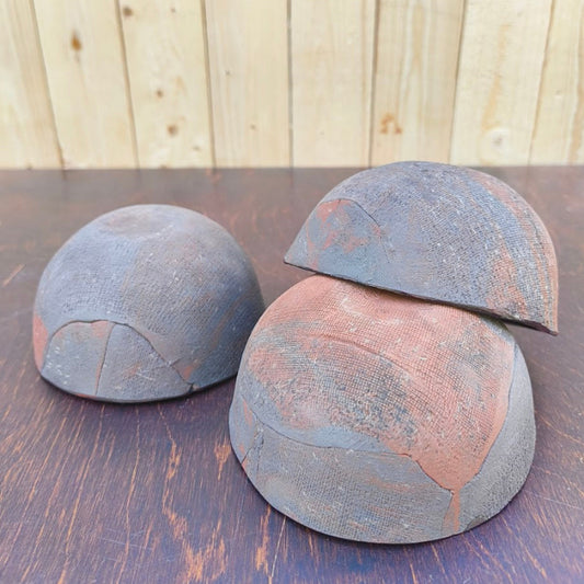Linde - set van 3 roodbruine kommetjes