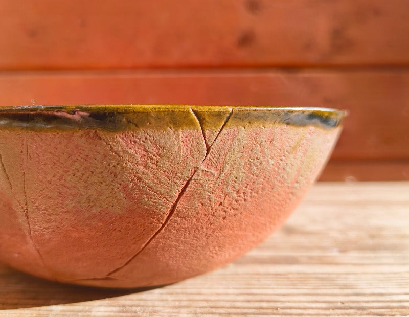 Nand - terracota bowl met groene afwerking