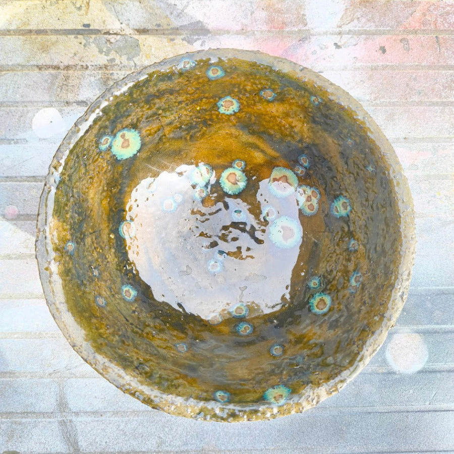 Nand - grove zwarte bowl met groene afwerking