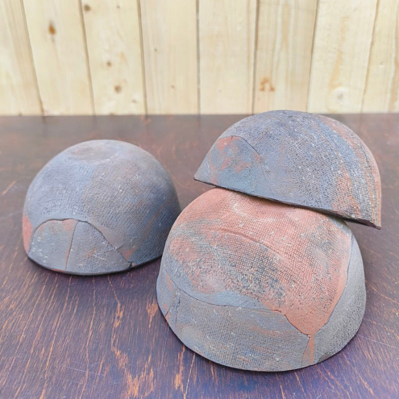 Linde - set van 3 roodbruine kommetjes