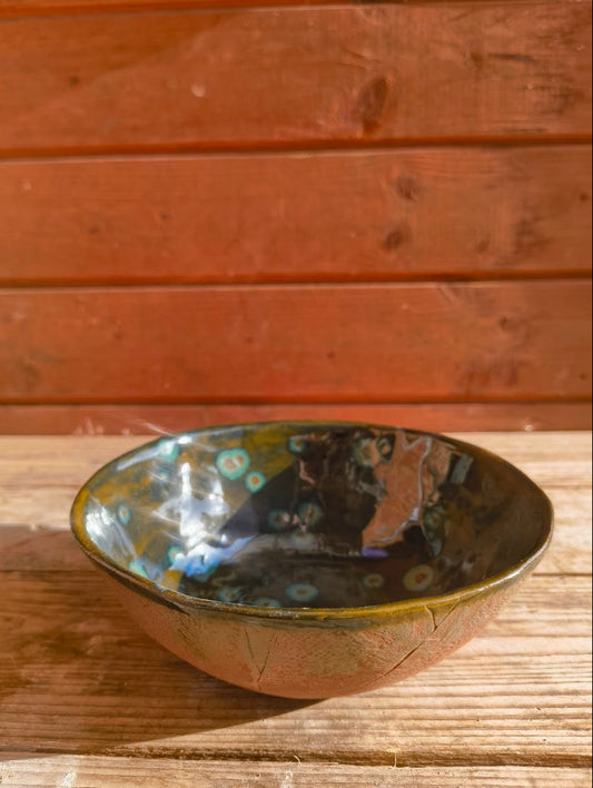 Nand - terracota bowl met groene afwerking